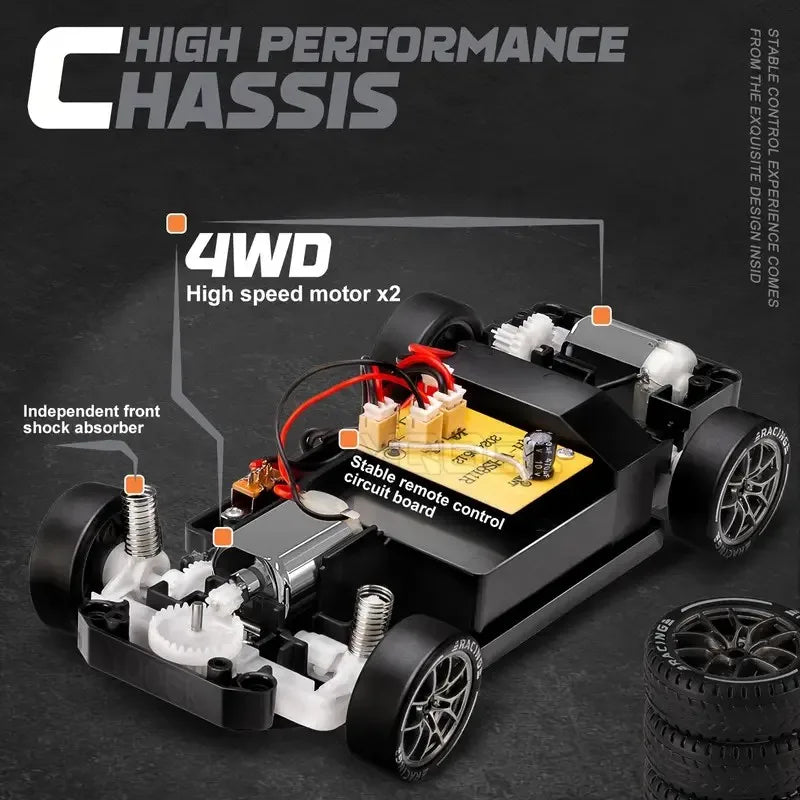 Châssis 4x4 et pneus de voiture drift télécommandée